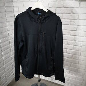 ACX Active Men's Size Large Black Fleece Lined Full Zip Hooded Jacket
